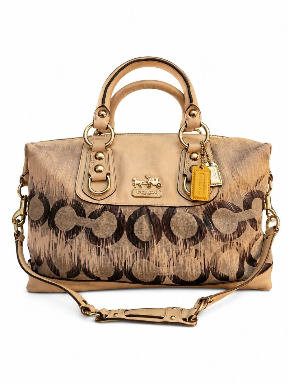 VTG 1990s Coach Large Signature Logo Satchel Handbag